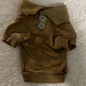 Doggie Dickens Closet Paisley Polo Brown Shirt Size XXS